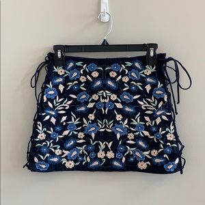 ZARA embroidered floral skirt